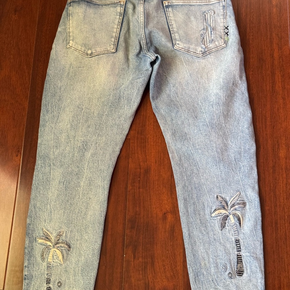 Scotch & Soda Light Blue Jeans with Palm Embroidery